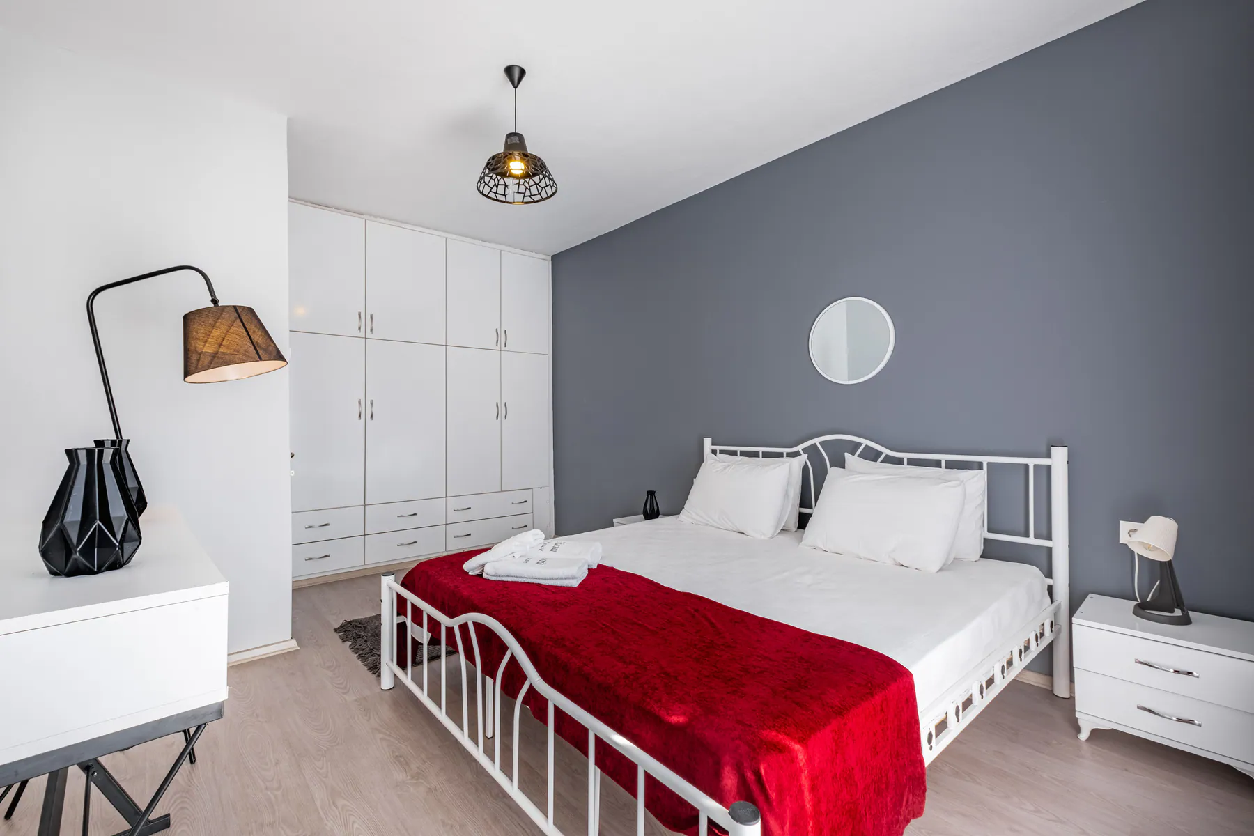 Guest-ready short-term rental bedroom with fresh linens